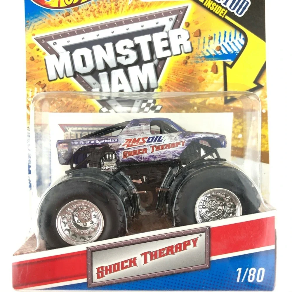 Hot Wheels Monster Jam Truck SHOCK THERAPY 4x4 Purple Die cast 1/64 Scale Tattoo